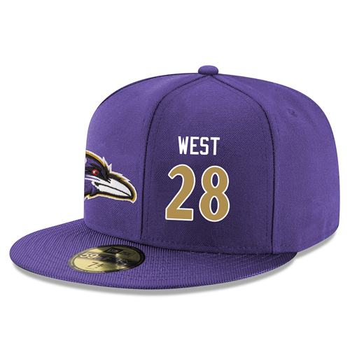 NFL Baltimore Ravens #28 Terrance West Stitched Snapback Adjustable Player Rush Hat - Purple/Gold